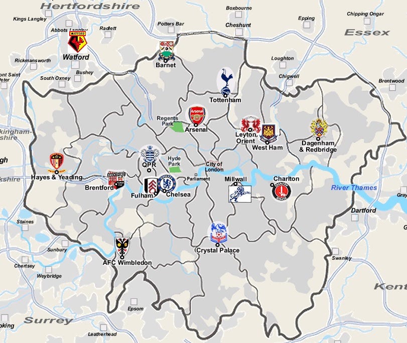 Football clubs in London. London is very famous for it's many… | by Emil  Tschenka Jensen | Medium