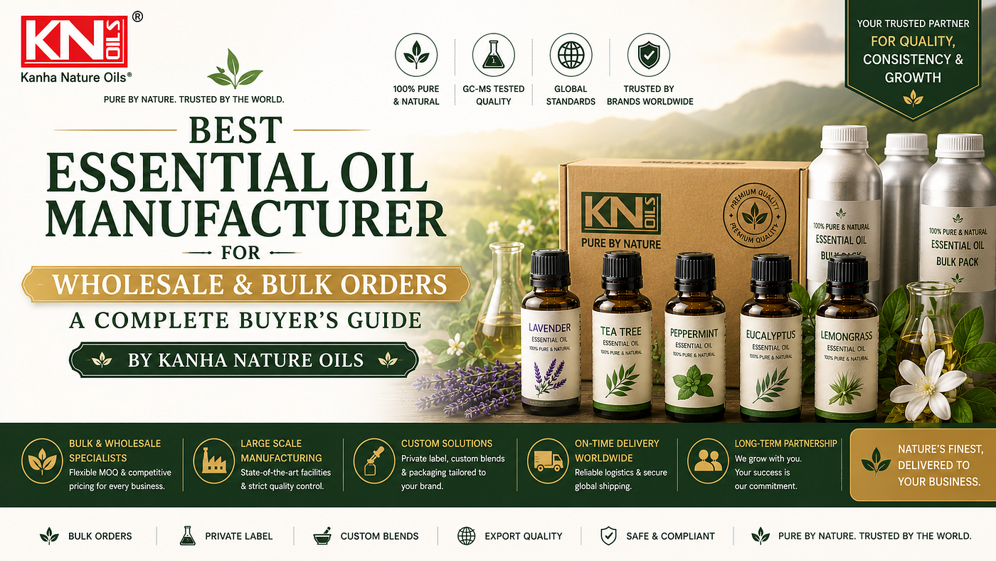 Best Essential Oil Manufacturer for Wholesale & Bulk Orders: A Complete Buyer’s Guide by Kanha…