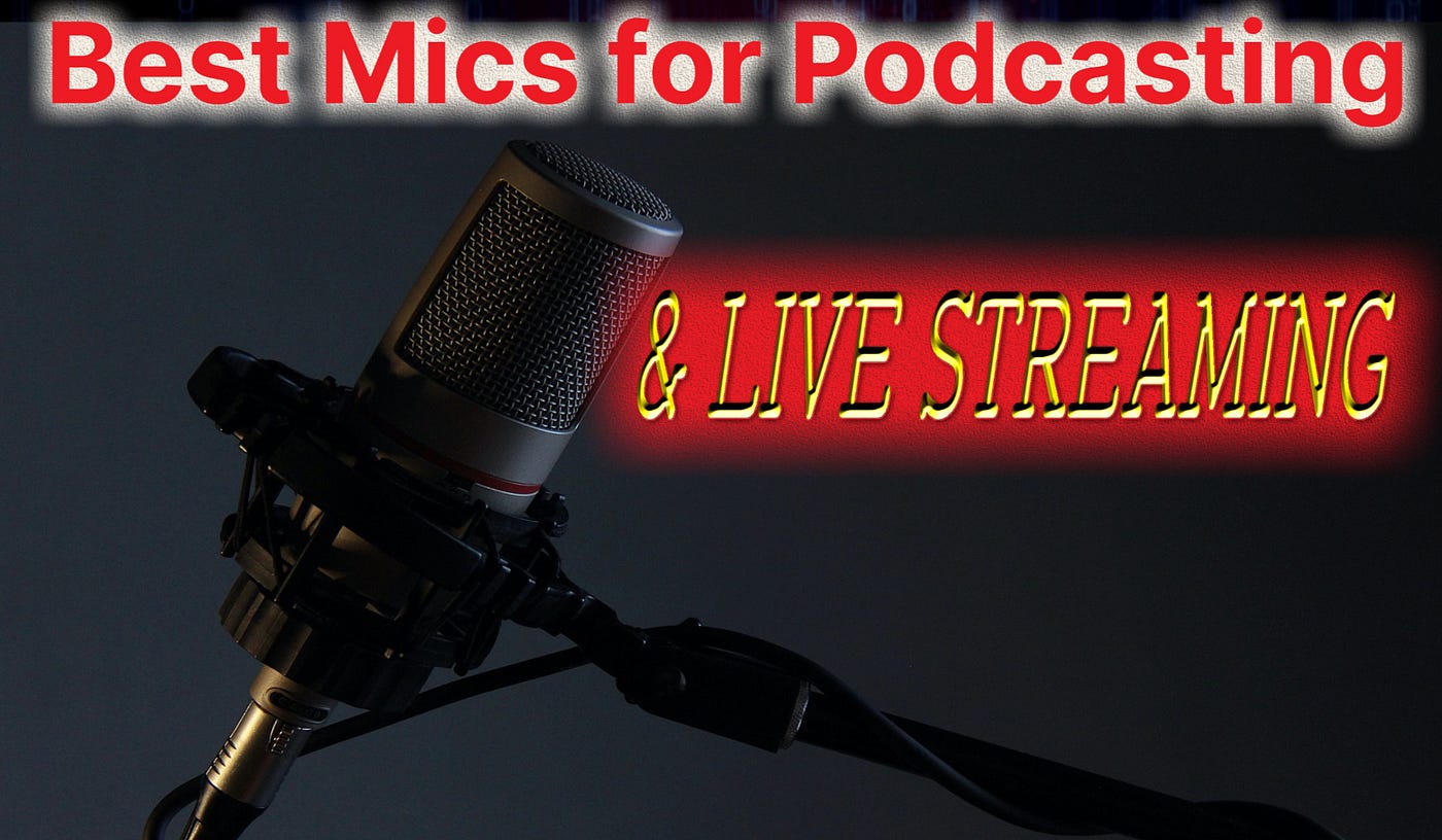Live Podcast Microphone with Transparent Red Background Seamless