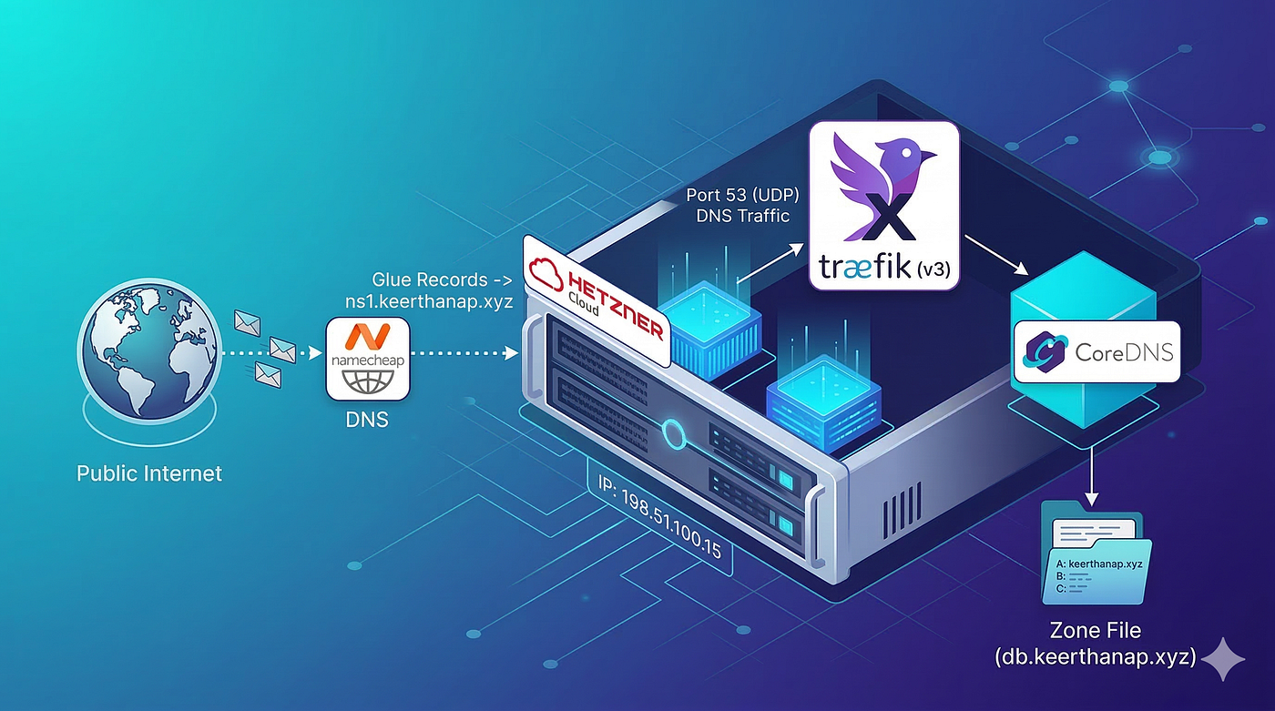 Running Your Own Nameserver: CoreDNS + Traefik on a Hetzner VPS
