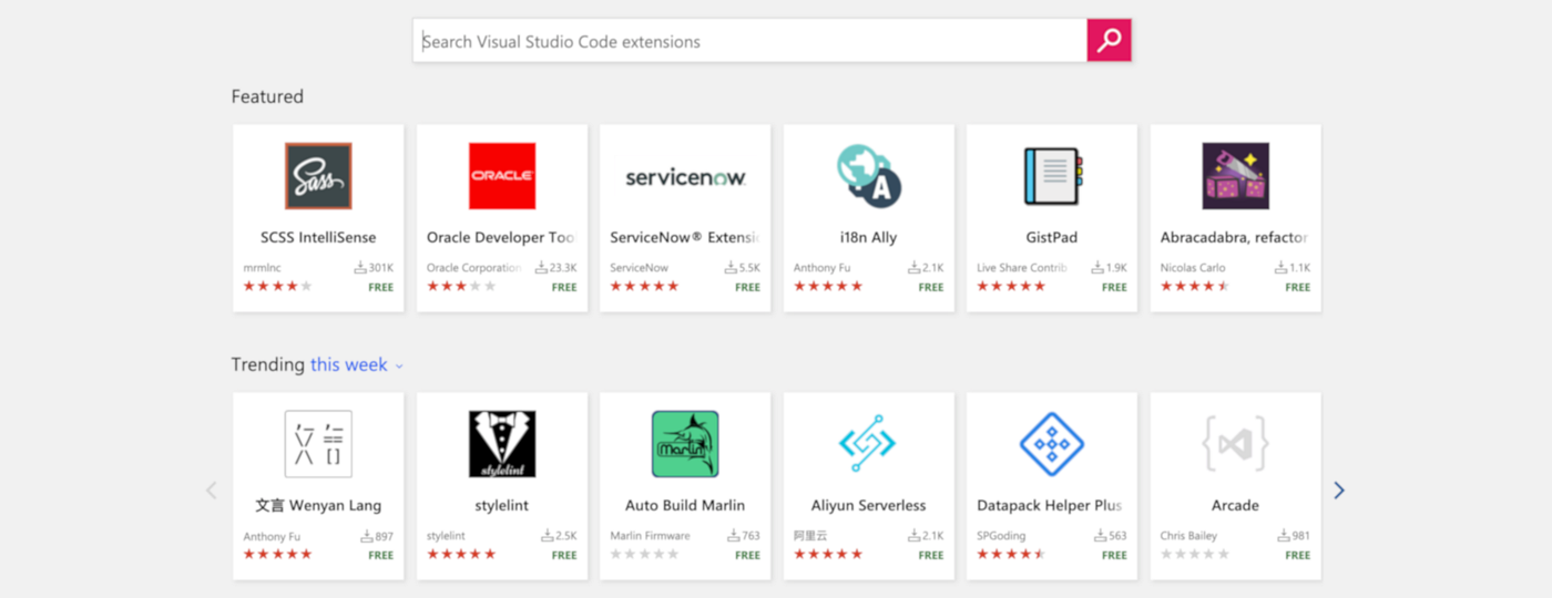 Расширения для vs code. Расширения для vs code