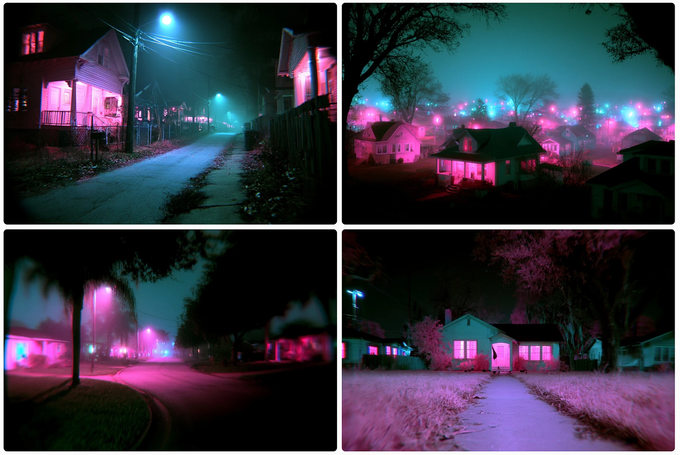 a paranormal image grid made with SREF ID: 528279495 — created by the author in the Midjourney v8.2 preview