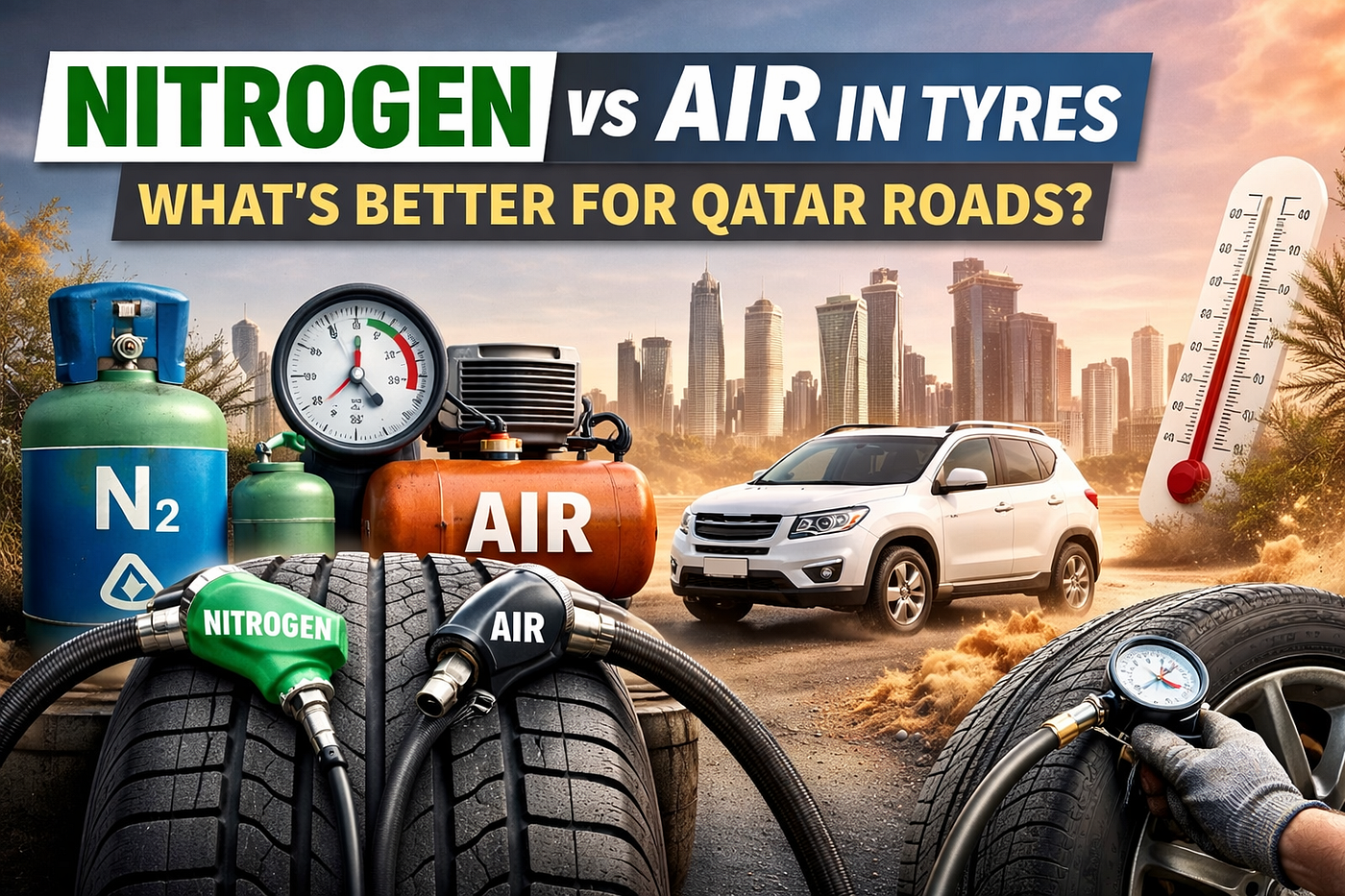 Nitrogen vs Air in Tyres — What’s Better for Qatar Roads?