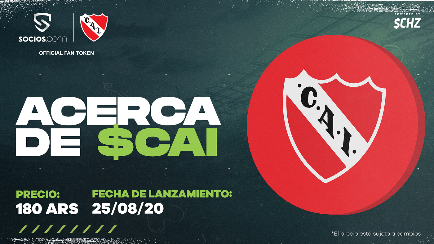 Club Atletico Independiente Fan Token (CAI) price, marketcap and info