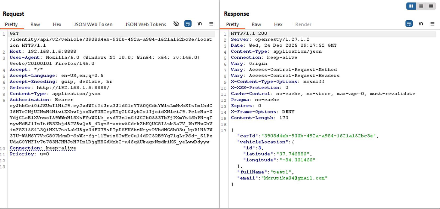 Broken Object Level Authorization (BOLA) Vulnerabilities in crAPI