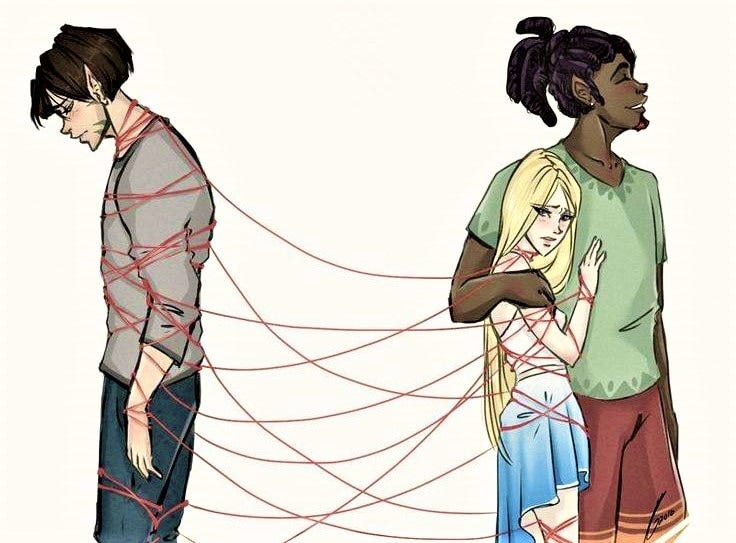 The Red Thread of Fate which connects us to certain people, by Fer Rivero