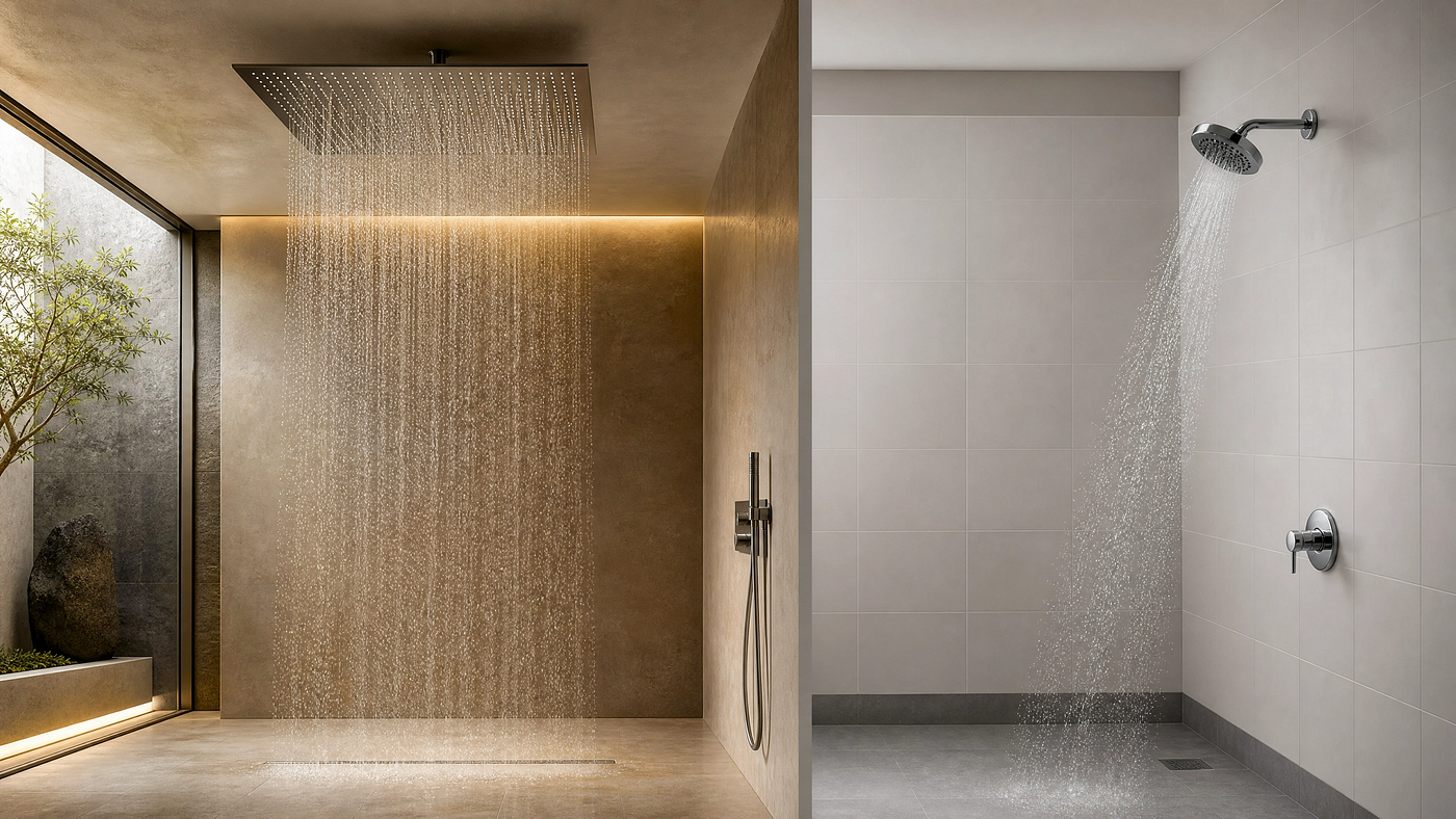 Premium Rain Showers vs Standard Showers: What Actually Changes in Your Bathroom