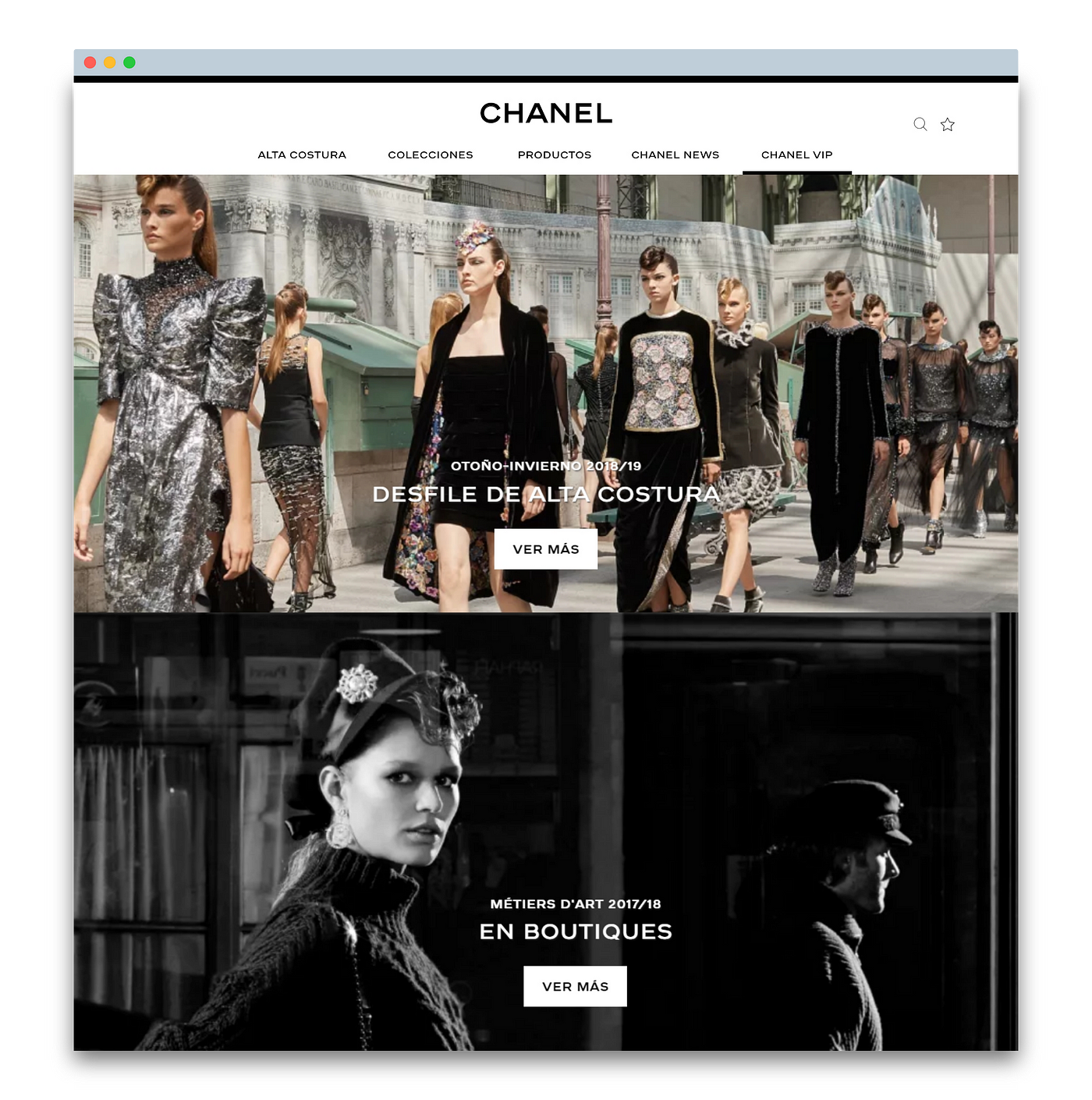 Chanel Club — a design sprint. New e-commerce idea for Chanel