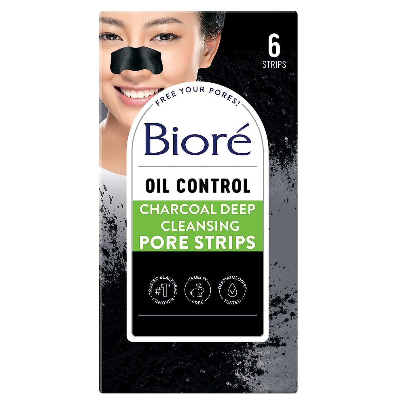 Biore Charcoal Blackhead Remover Pore Strips, Deep Cleansing Nose Strips for Removal and…