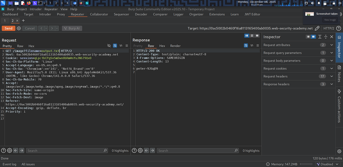 Lab 3: Blind OS command injection with OS command injection| Portswigger