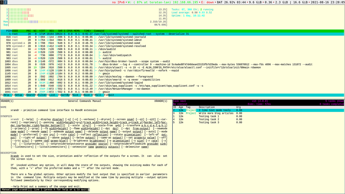 How to set up a text-mode-only Linux Desktop | by James Read
