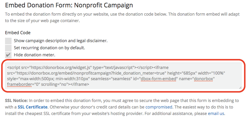 Can I embed my donation form in an email? – Donorbox