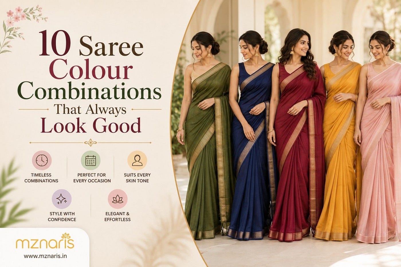 10 Saree Colour Combinations That Always Look Good