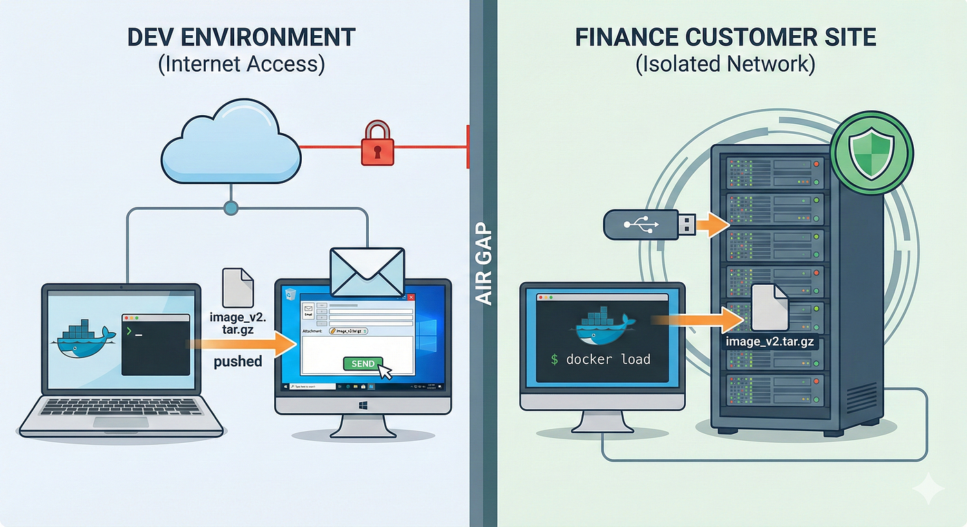 Docker Deployment in Air-Gapped Environments: A Case Study in the Finance Sector