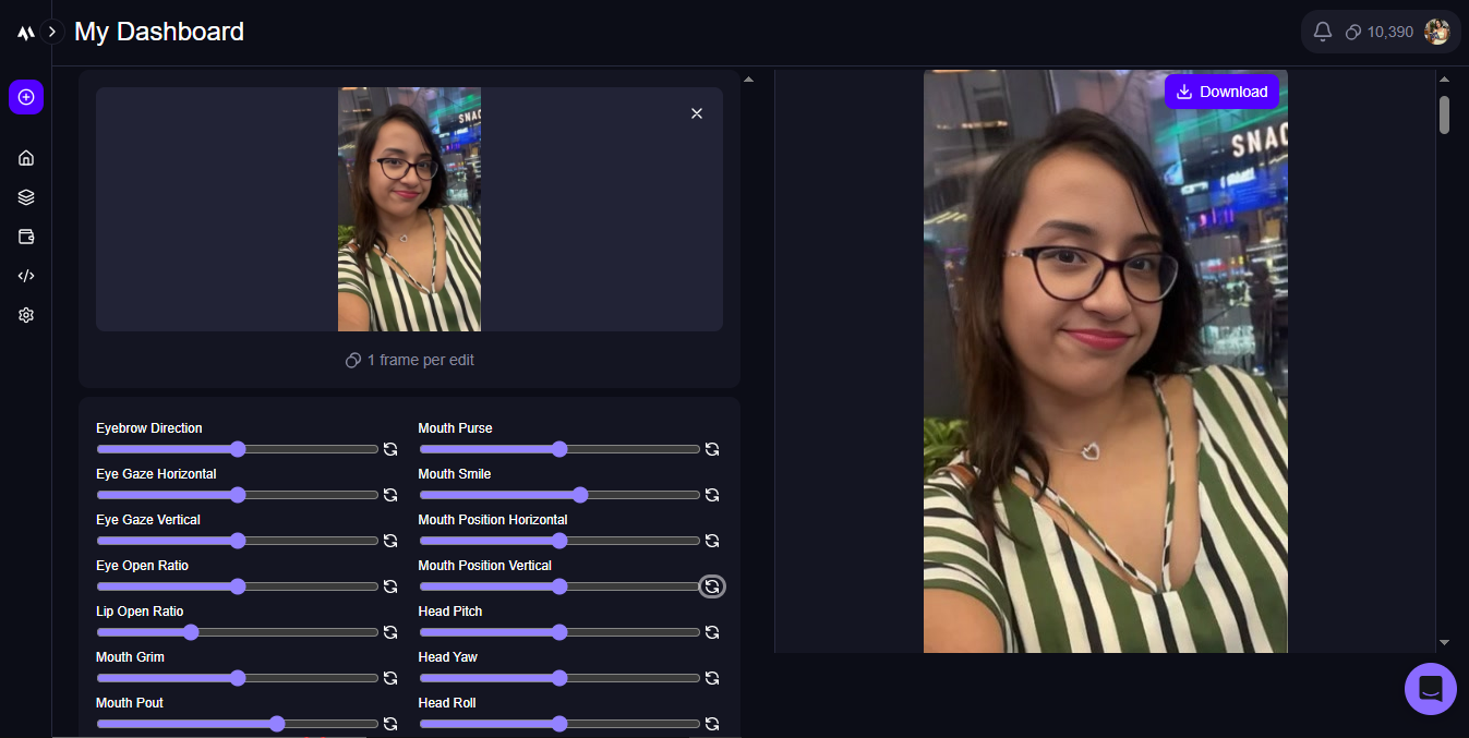 Before and after AI photo enhancement example