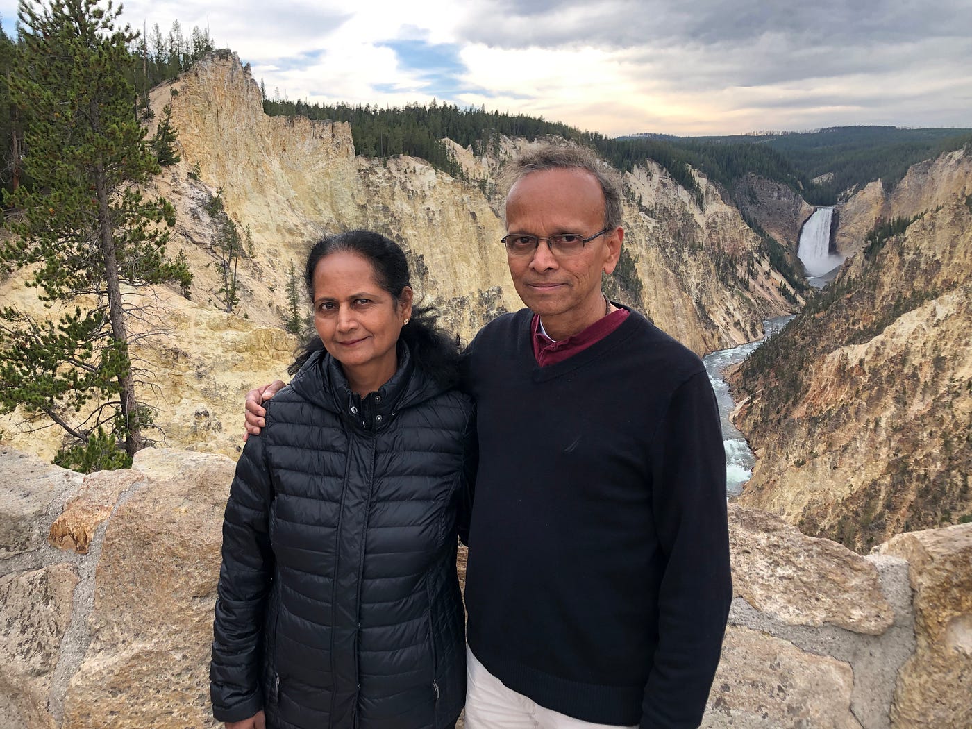 At Artist Point overlooking the Grand Canyon of the Yellowstone, one of our favorite viewpoints from our journey to all 63 U.S. National Parks.