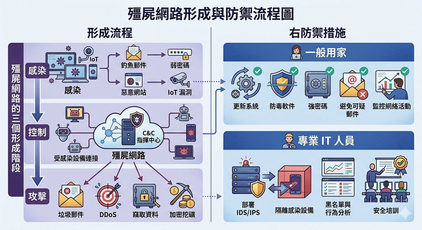 🧟‍♂️什麼是殭屍網路？被操控的電腦軍團