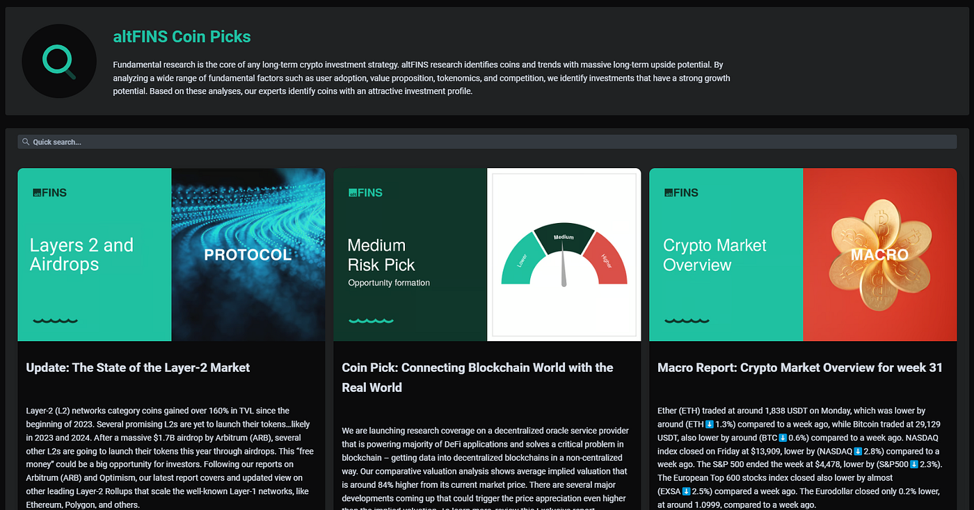 What Is altFINS Crypto Analytics And Trading Platform? | by altFINS |  Coinmonks | Medium