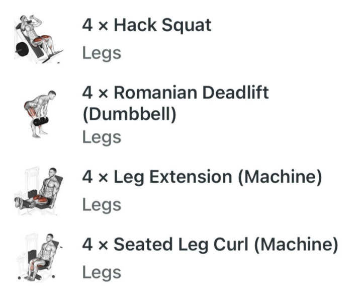 Leg Workout Screenshot from the Strong iOS App