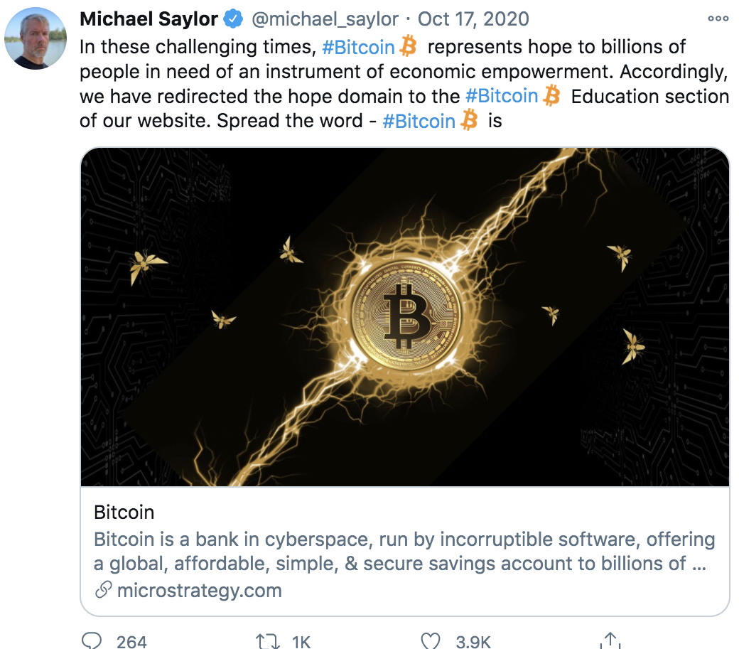 The Tao of Bitcoin Prophet Michael Saylor In 10 Tweets | by Lou Kerner |  Quantum Economics | Medium