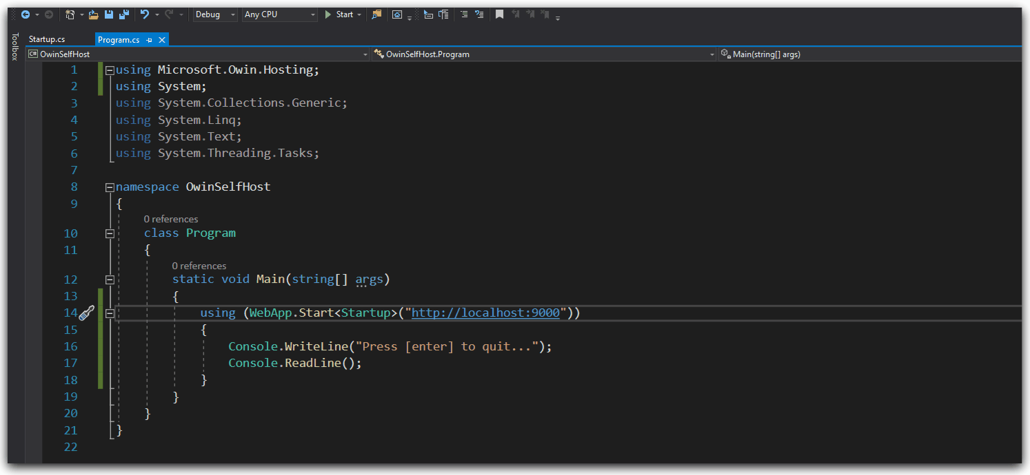 Self Hosting .Net Application using OWIN Framework