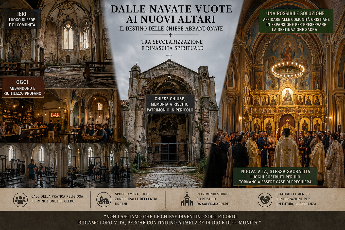 Dalle Navate Vuote ai Nuovi Altari: il destino delle Chiese abbandonate tra secolarizzazione e…