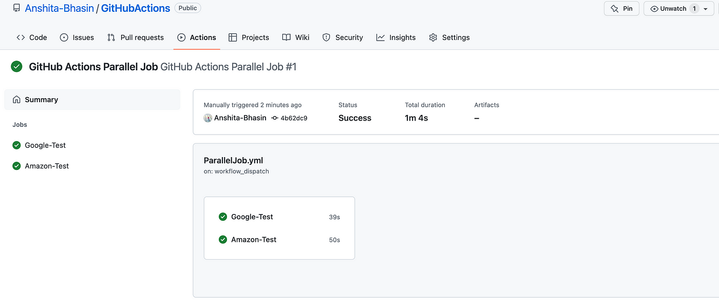 How to achieve parallel execution using GitHub Actions | by Anshita Bhasin  | Tradeling Technology Blog | Medium
