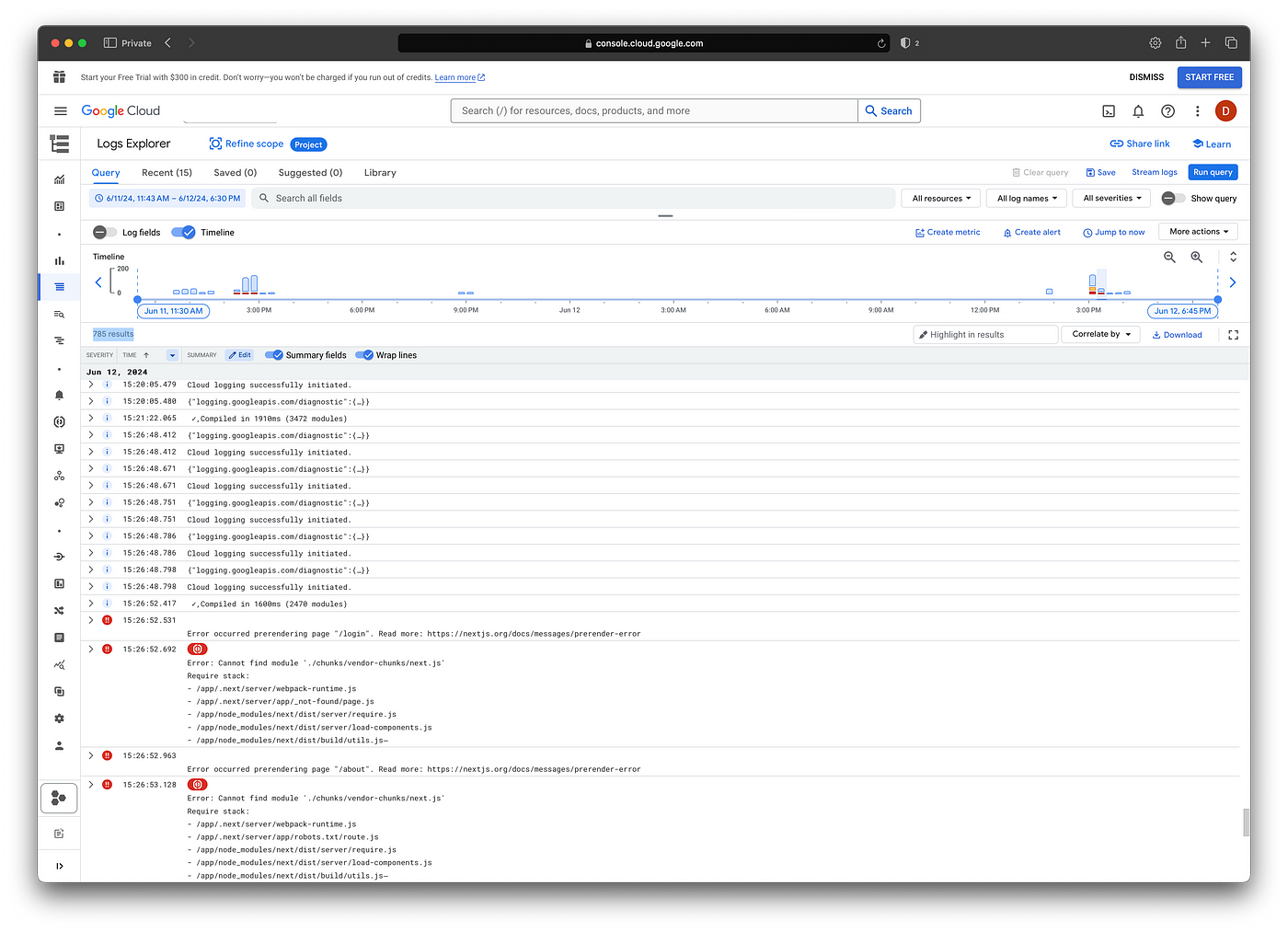 Consolidating Next.js Logging: From Winston to Google Cloud