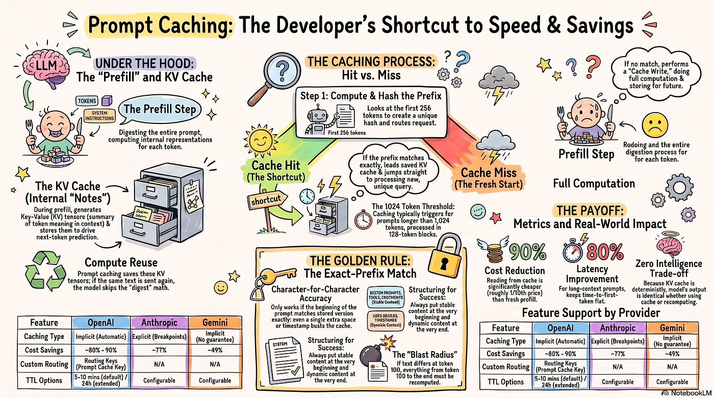 Prompt Caching: Understanding how modern LLM APIs reuse computation — and how it differs from…