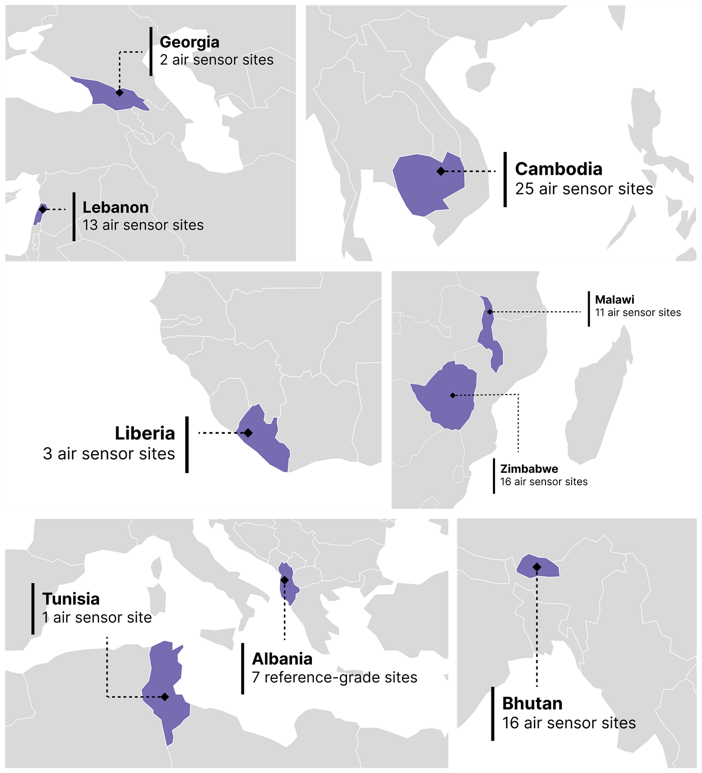 Figure 1. Many of our new countries (countries where we went from zero to one or more active data ingestion locations) are on the African continent.