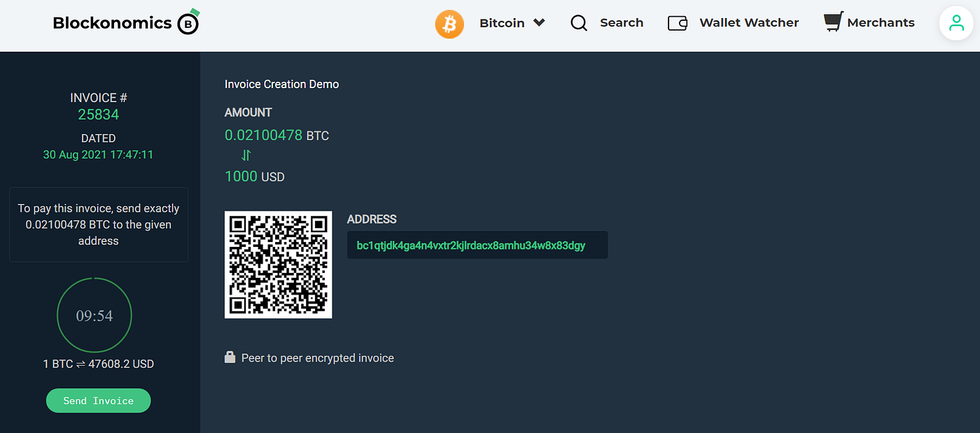 How To Create a Bitcoin Invoice — Blockonomics | by Arpit Agarwal |  Coinmonks | Medium