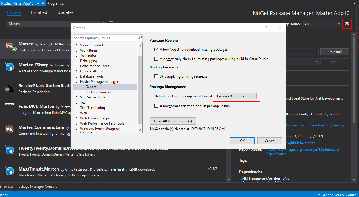 VS 2017 Nuget Package Manager dependency resolution issue when using  Packages.config as package management format | by Babu Annamalai | Medium