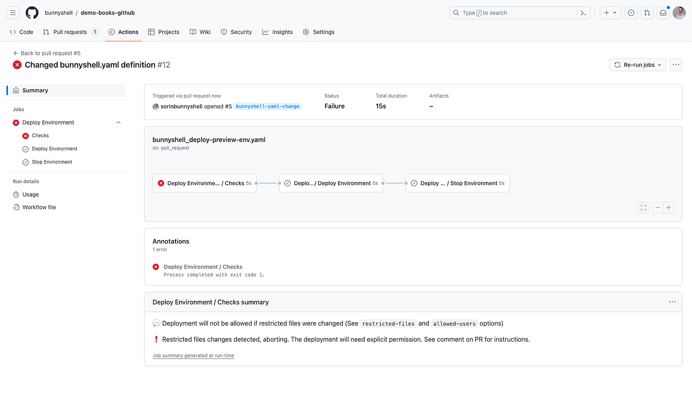 GitHub Pull Request comment + Associated Action (restricted deployment)