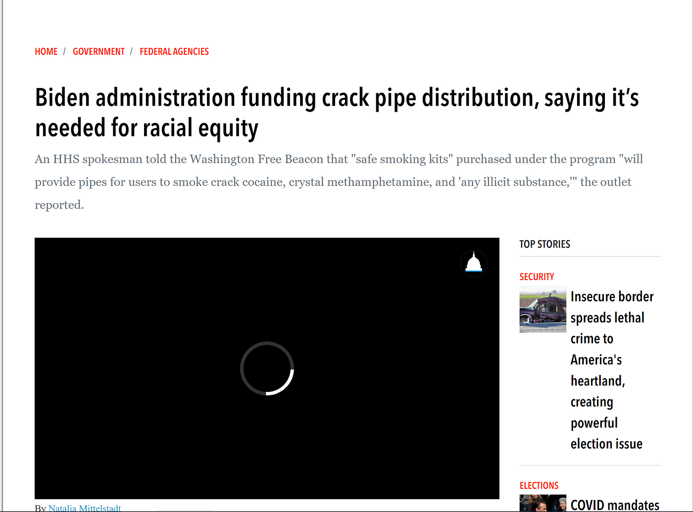 Biden administration funding crack pipe distribution?