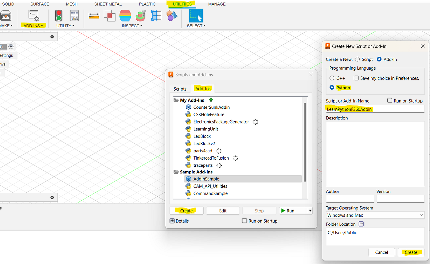 Fusion 360 add-ins custom development
