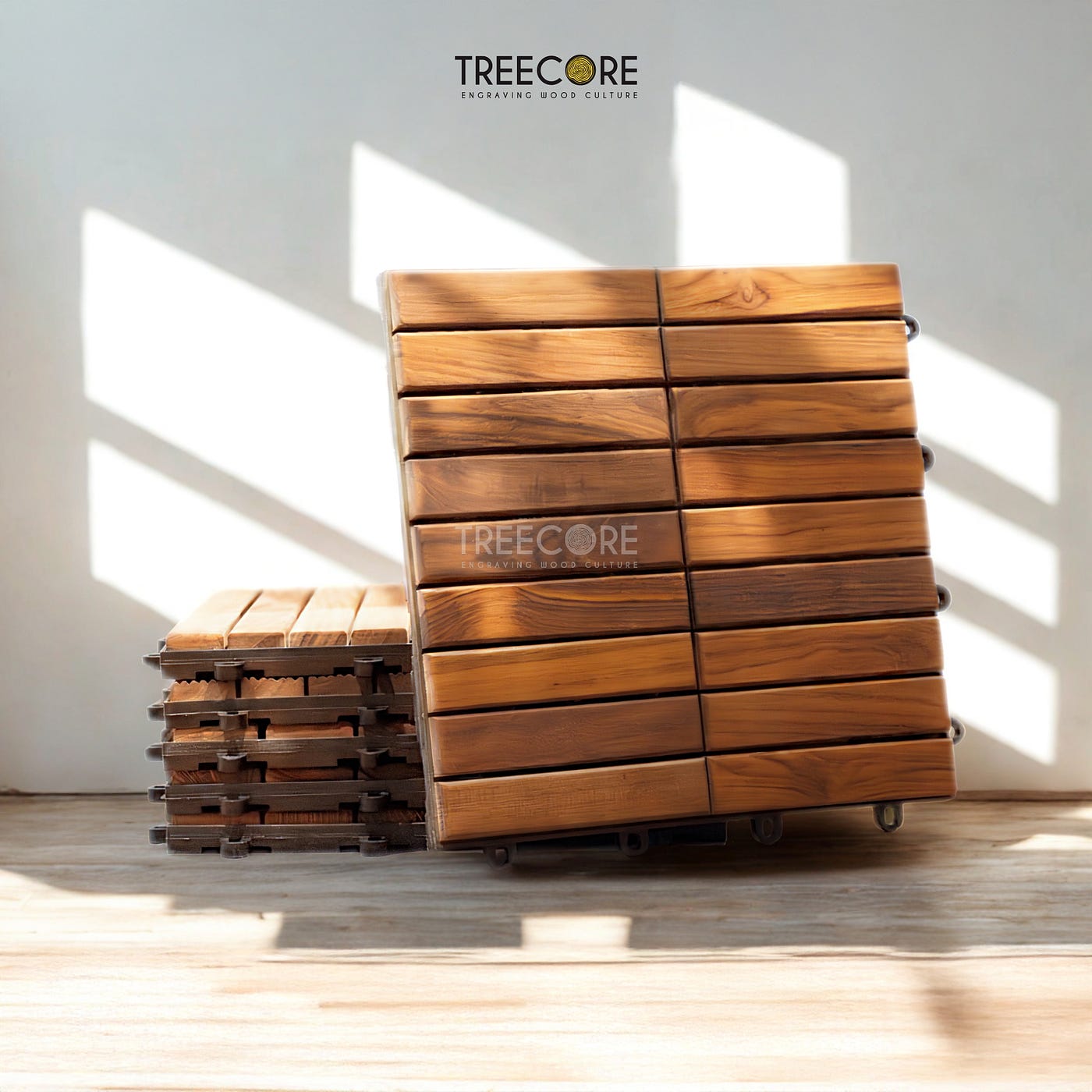 Interlocking Teak Decking Panels by Treecore
