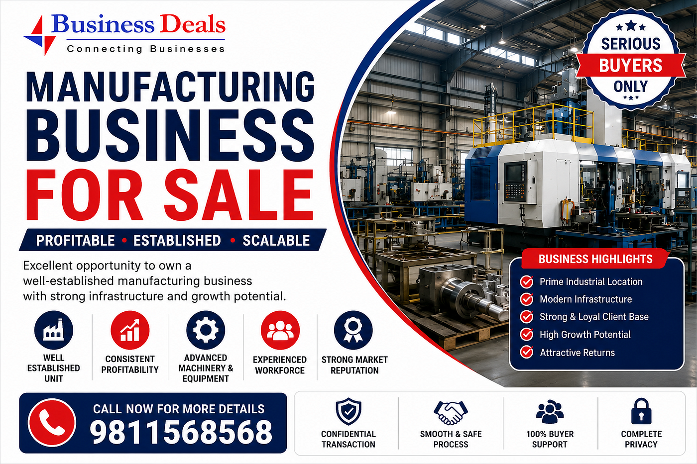 or saleoManufacturing Business for Sale: Why Buying an Existing Factory Can Be a Smart Investment
