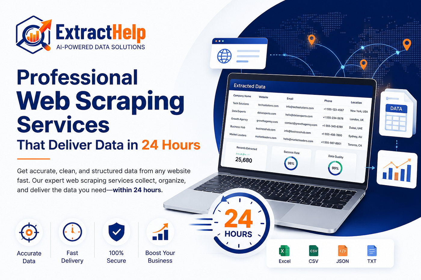 Professional Web Scraping Services That Deliver Data in 24 Hours