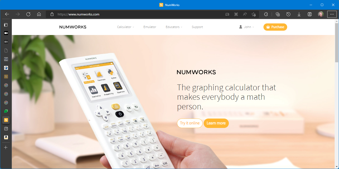 Getting started with the NumWorks graphing calculator 