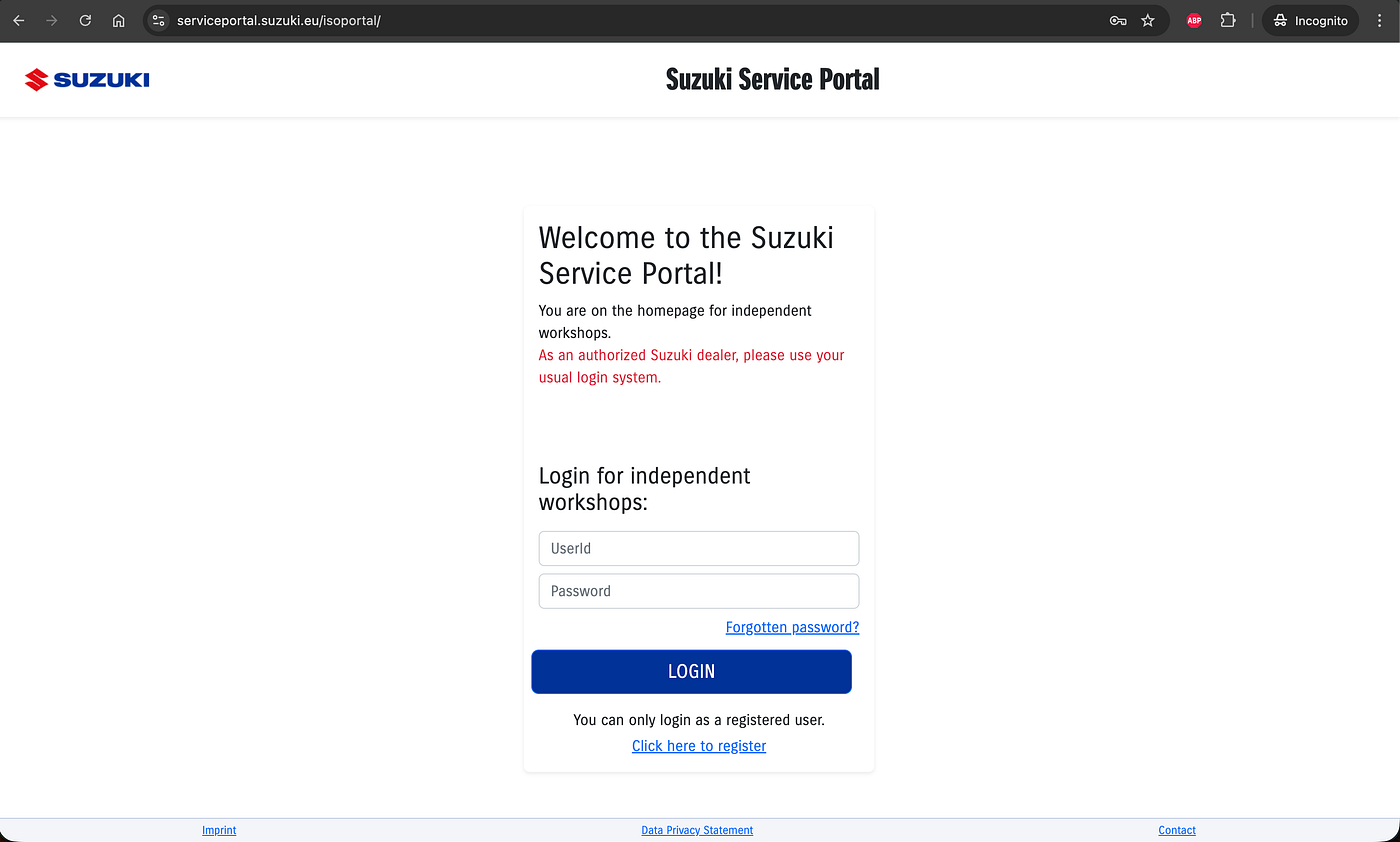 Suzuki Service Manuals — how to get them programatically