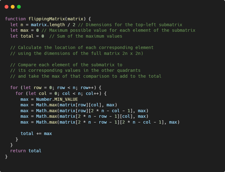 HackerRank Flipping the Matrix JavaScript by Monica Gerard