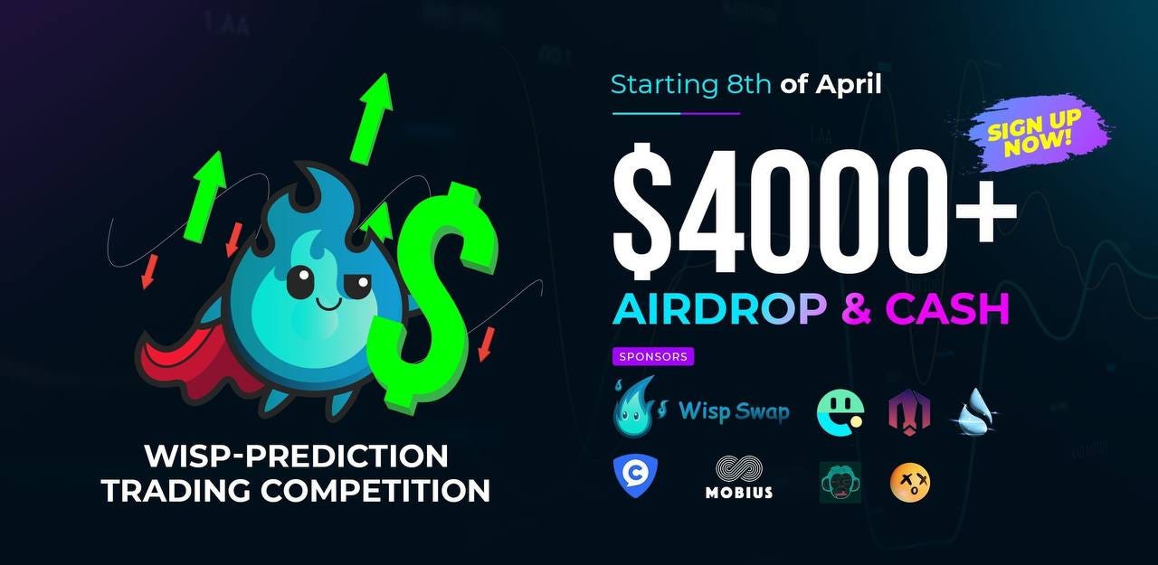 Wisp-Prediction Trading Competition April 2023: Bet on Crypto Prices and  Win Prizes | by WispSwap | Medium