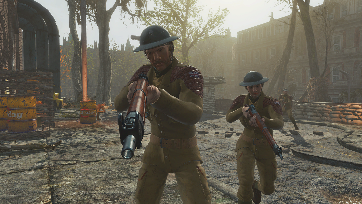 The Tommies responding to a threat in Fallout London. Credit: Team FOLON