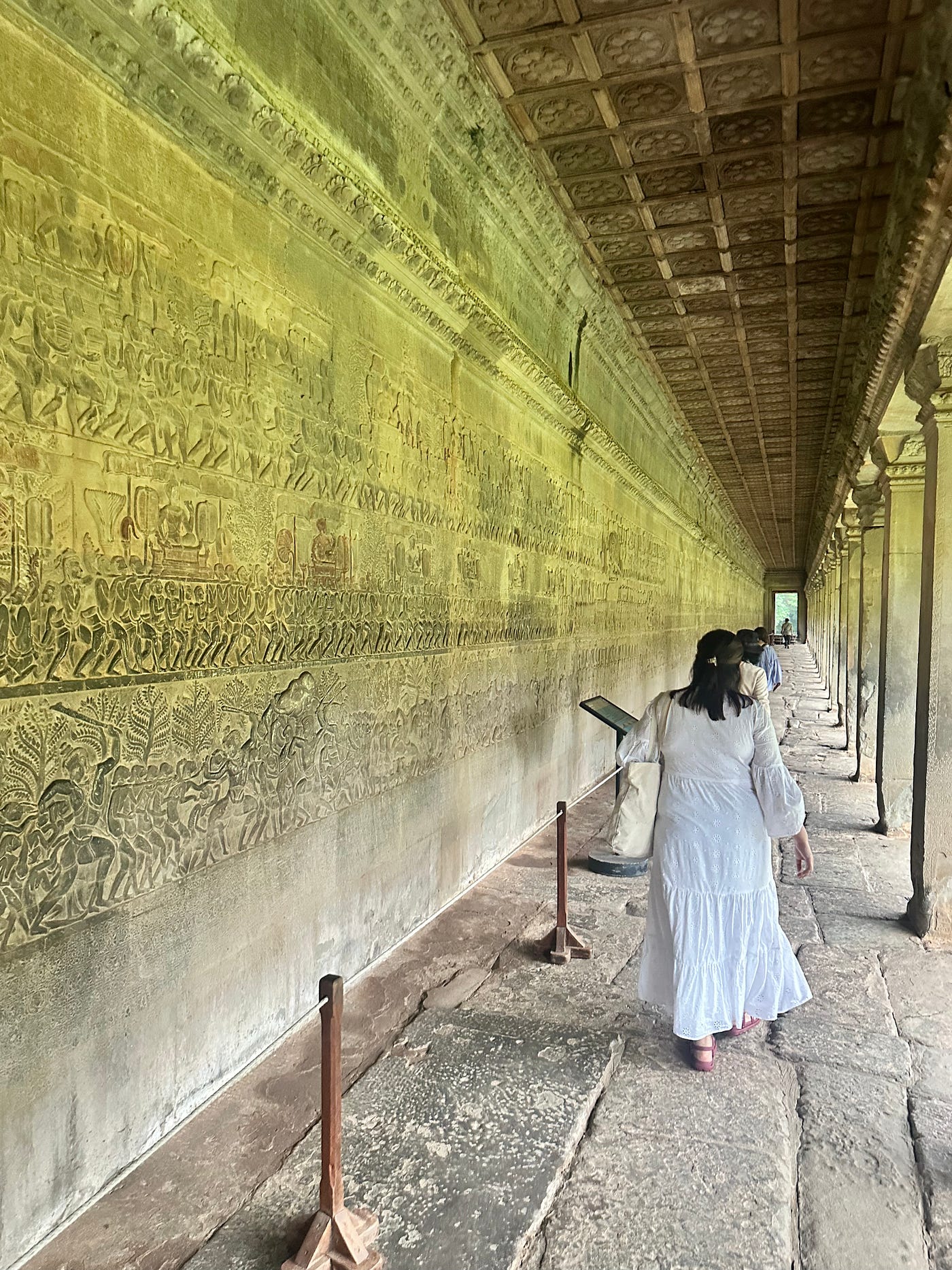 Author walking through the alleys of Angkor Wat