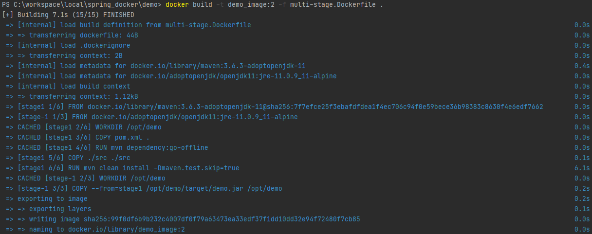 Docker multistage build spring best sale boot