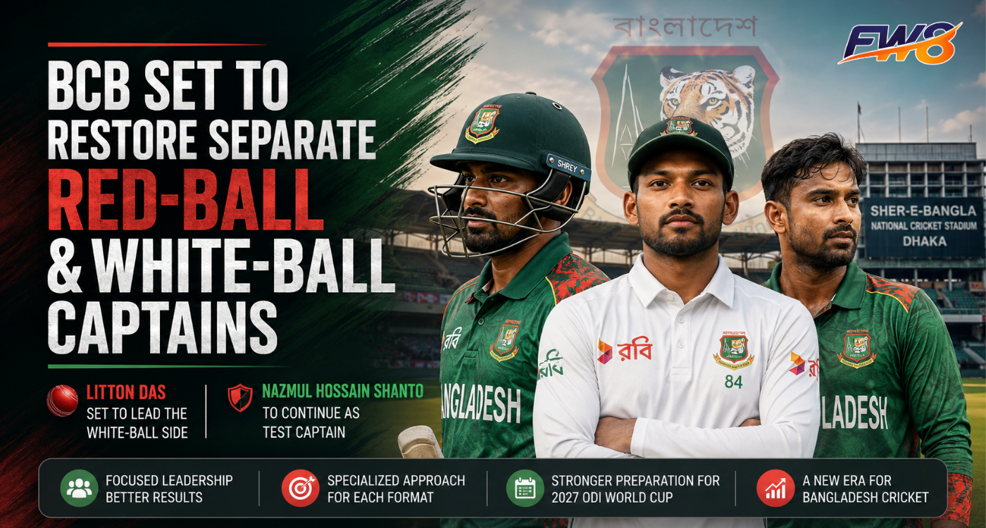 BCB Set to Restore Separate Red-Ball and White-Ball Captains as Litton Das Nears ODI Leadership