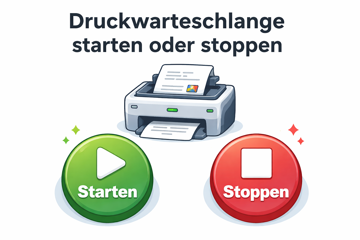 Druckwarteschlange starten oder stoppen — einfach erklärt