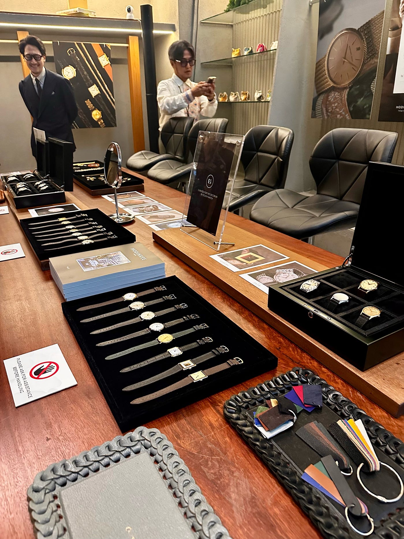 A great collection of vintage watches being showcased including vintage Rolex, Cartier, Audemars Piguet, and more.