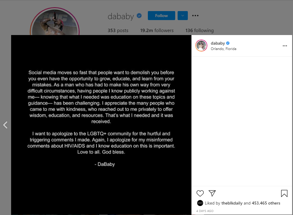 DaBaby's Homophobic Comments Controversy: A Timeline – Billboard