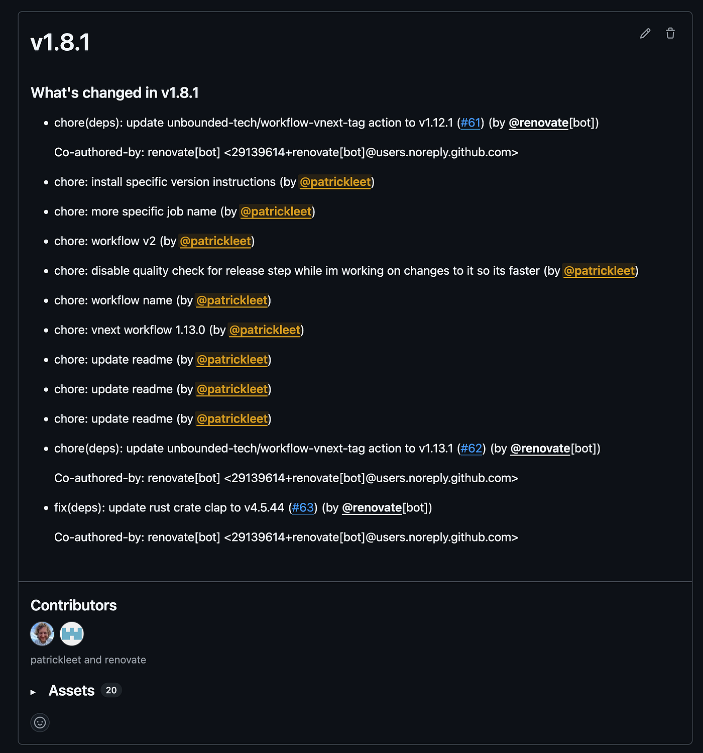 v1.8.1 of vnext in the Github Releases UI